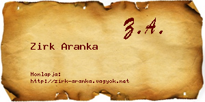 Zirk Aranka névjegykártya